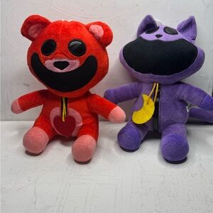 Red and Purple Plush Toy Set
